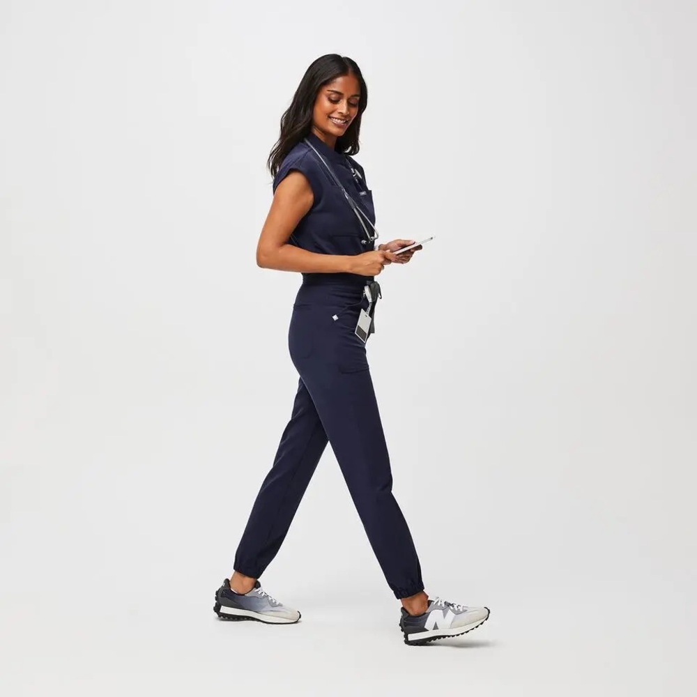 FIGS Rafaela Cargo ScrubJumpsuit in Navy Blue size S Small